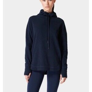 Sweaty Betty Escape Italian Fleece Hoody - Navy Blue Sz small